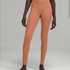 double lined align leggings dusty clay colored